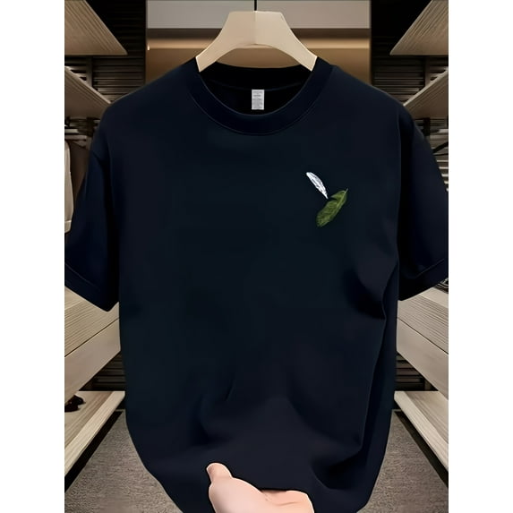 New fashion brand heavyweight pure cotton summer round neck short-sleeved sports T-shirt high street design oversize niche high-end