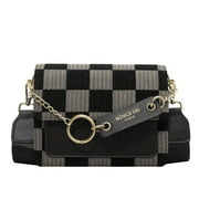 New fashion checkerboard crossbody bag minority design PU leather bag