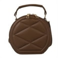 thumbnail image 1 of New fashion simple messenger bag leisure trend PU shoulder small round bag - brown, 1 of 5