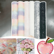 New flashing effect ! 6 pcs Rainbow Glitter Fabric Sheets for Perler Beads   5.9"x3.9" to 11.8"x11.8" PU Sparkle Paper, Ironing Transfer Craft Supplies