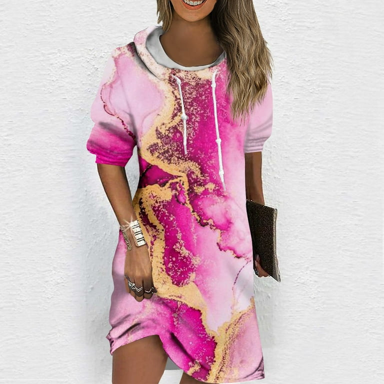 Hot pink online hoodie dress