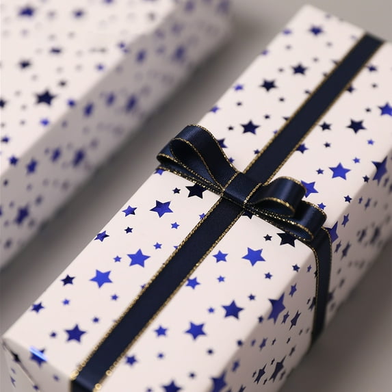 New gift wrapping paper thickened 100g coated paper five-pointed star flower wrapping paper blue