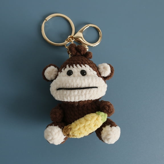 New hand-knitted hugging panda plush toy, cute yarn crocheted animal pendant, exquisite handmade bag accessory