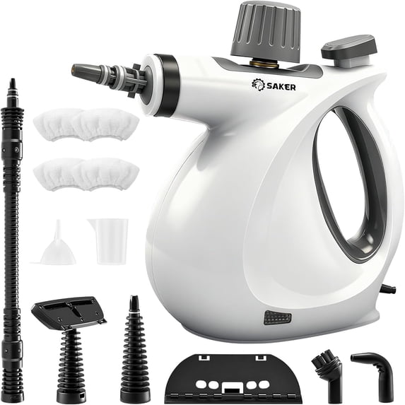 New handheld steam cleaner, portable home steam cleaner, 1050 steam cleaner, 4 pieces of fiber cloth for quick heating and deep cleaning of floors, cars, and kitchen