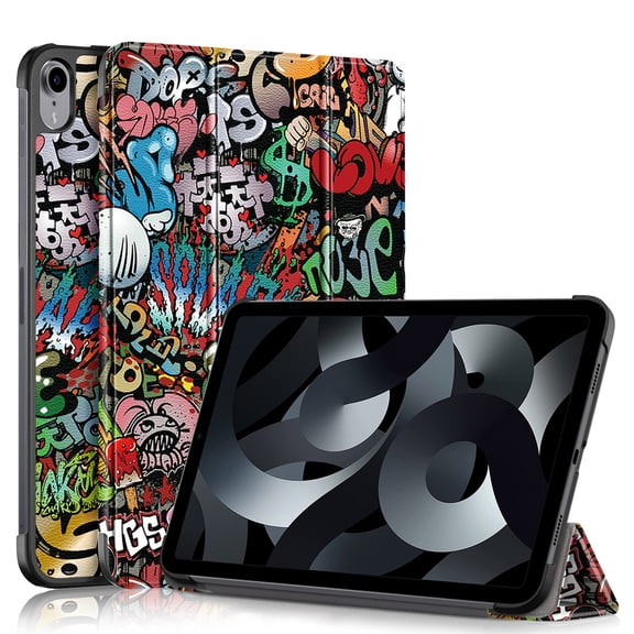 New iPad (2022) Case, Dteck Slim Tri-Fold Standing Protective Case with Hard Back Shell for Apple iPad 10th Generation 2022 10.9 inch, Painting