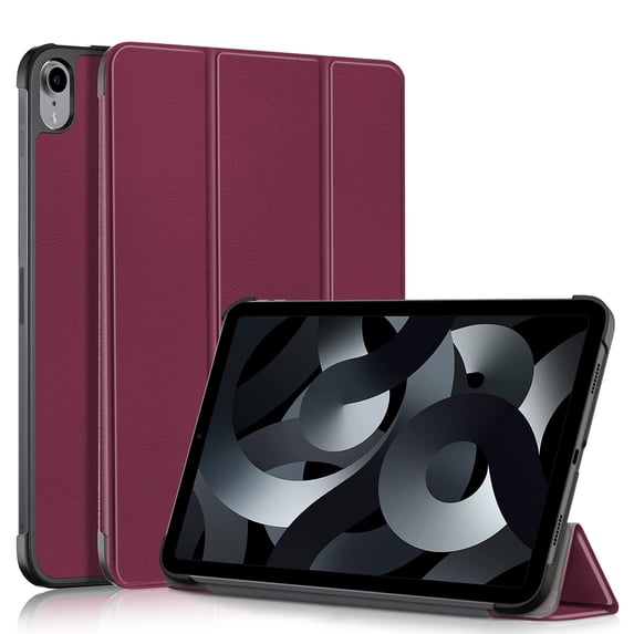 New iPad (2022) Case, Dteck Slim Tri-Fold Standing Protective Case with Hard Back Shell for Apple iPad 10th Generation 2022 10.9 inch, Winered