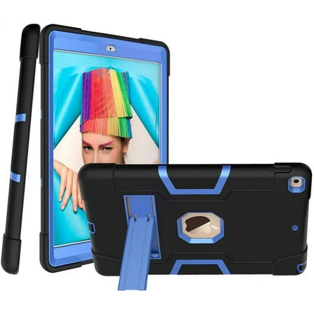 New iPad 8th Generation Case (10.2 inch,2020 Releases) ,iPad 7th Gen Case, Mignova Shockproof High Impact Dual Layer Full Body Rugged Protective Cover For iPad 7th / iPad 8th 10.2 inch(Black+Blue)