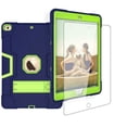 thumbnail image 1 of New iPad 9th Generation Case iPad 10.2 inch 2021 Released With A Screen Protector ,SOATUTO Shockproof Rugged Cover iPad 10.2 HD Tempered Glass For iPad 9th 8th 7th 10.2 inch - 1Pcs/Navy+Green, 1 of 7
