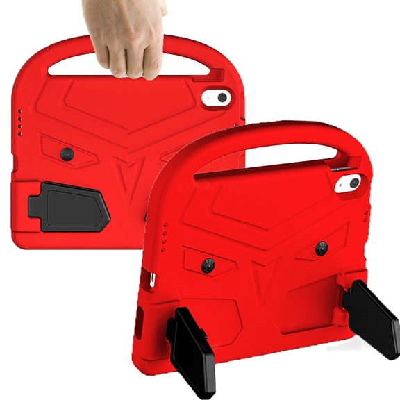 New iPad Case For Apple iPad 11th(A16) 2025 11-inch, Safety Rubber Shockproof Hand Grip Kickstand Protection Cover For Apple iPad 11th(A16) 2025 11-inch,Red