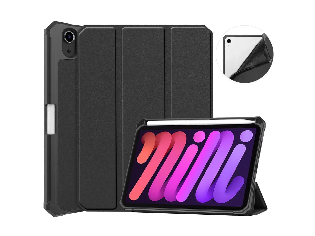 New iPad Mini 6 Case 2021 with Pencil Holder - [Full Body Protection + 2nd Gen Apple Pencil Charging + Auto Wake/Sleep], Soft TPU Back Cover for 2021 iPad Mini 6th Generation 8.3 inch
