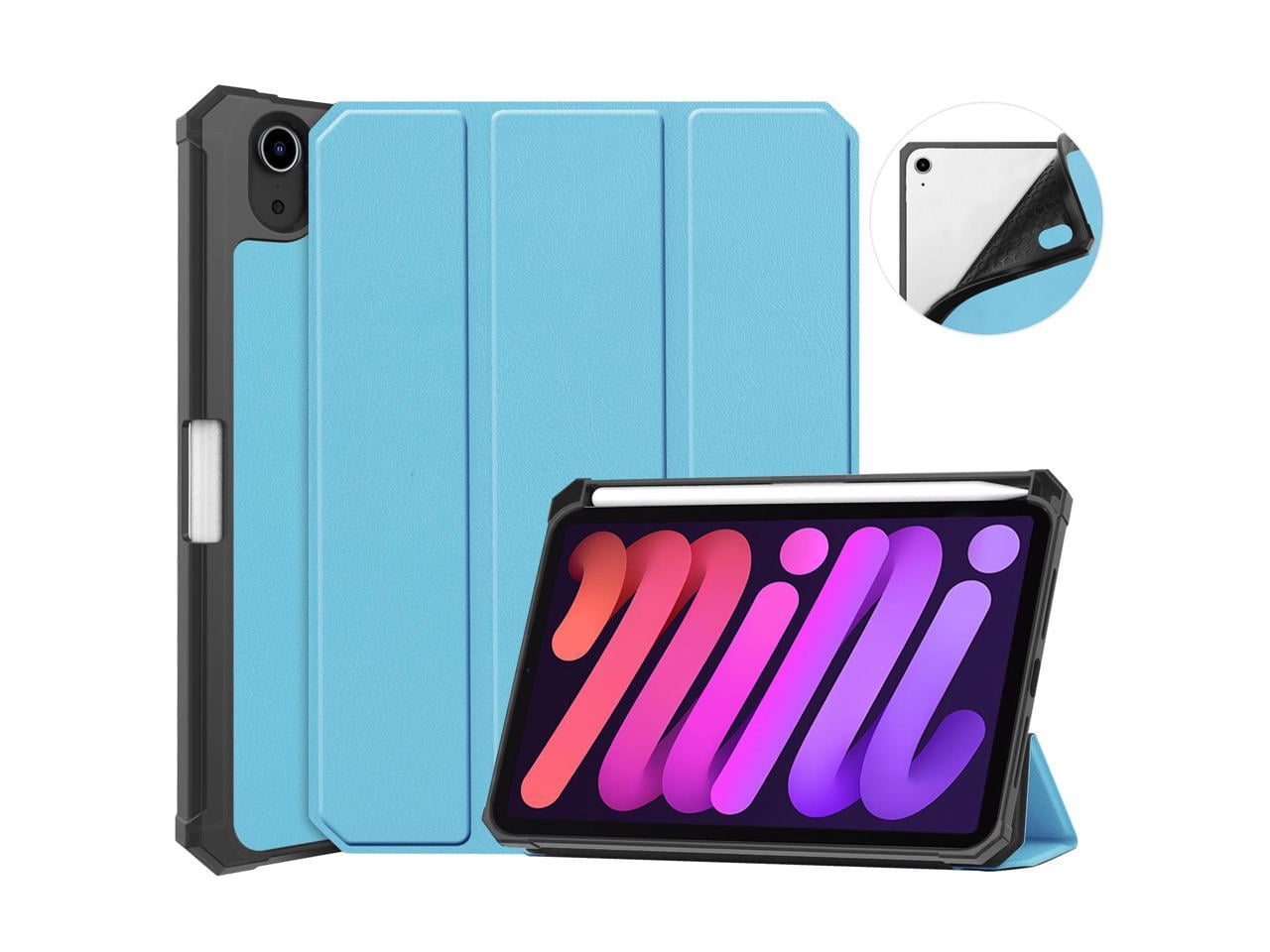 New iPad Mini 6 Case 2021 with Pencil Holder - [Full Body Protection + 2nd Gen Apple Pencil Charging + Auto Wake/Sleep], Soft TPU Back Cover for 2021 iPad Mini 6th Generation 8.3 inch