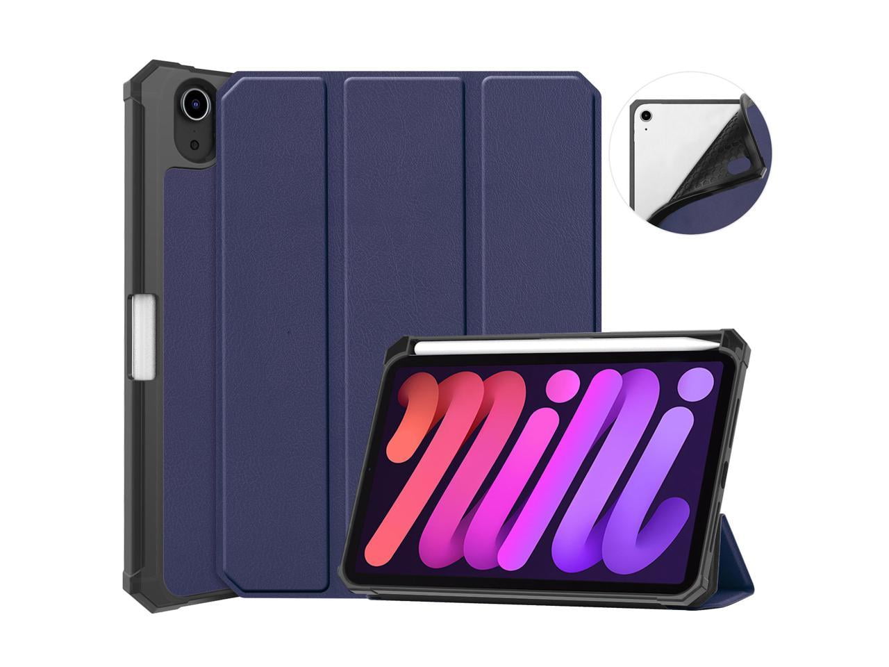 New iPad Mini 6 Case 2021 with Pencil Holder - [Full Body Protection + 2nd Gen Apple Pencil Charging + Auto Wake/Sleep], Soft TPU Back Cover for 2021 iPad Mini 6th Generation 8.3 inch
