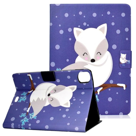 New iPad Pro 11 2020 Released Case, Allytech Slim Shell PU Leather Folio Kickstand Auto Sleep Wake Protection Shockproof TPU Inner Back Cover Case for Apple iPad Pro 11" 2nd Generation, White Fox