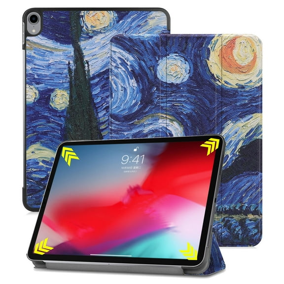 New iPad Pro 11 Inch Case 2018, Allytech Ultra Slim Trifold Stand Folio Flip Auto Sleep Wake (Support 2nd Gen Apple Pencil Wireless Charging) Protective Cover for Apple iPad Pro 11", Starry Night
