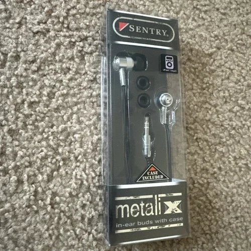 New in Box. Metalix In Ear Buds with Case by Sentry