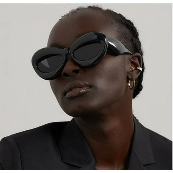 New in Cat Eye Sunglasses for Men Women Fashion Retro Brand Design Shades Black