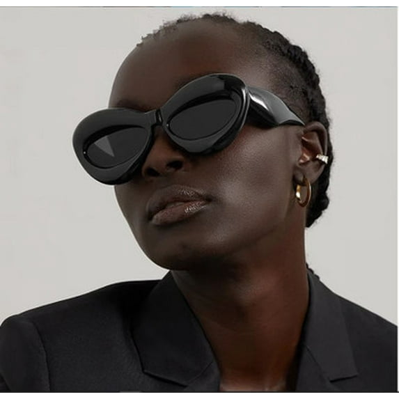 New in Cat Eye Sunglasses for Men Women Fashion Retro Brand Design Shades Black