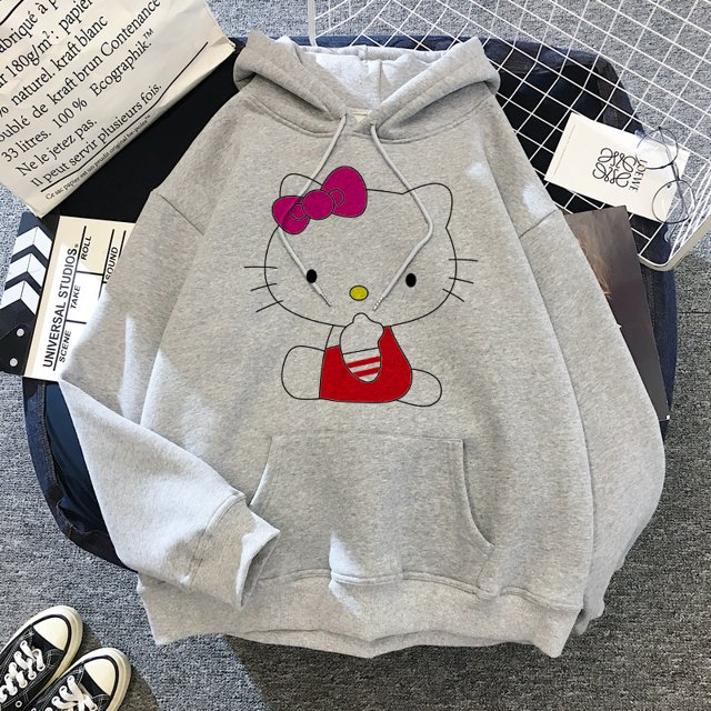 New in Girls Hoodies Hello Kitty Hip Hop Hoodie Sanrio Sweatshirt
