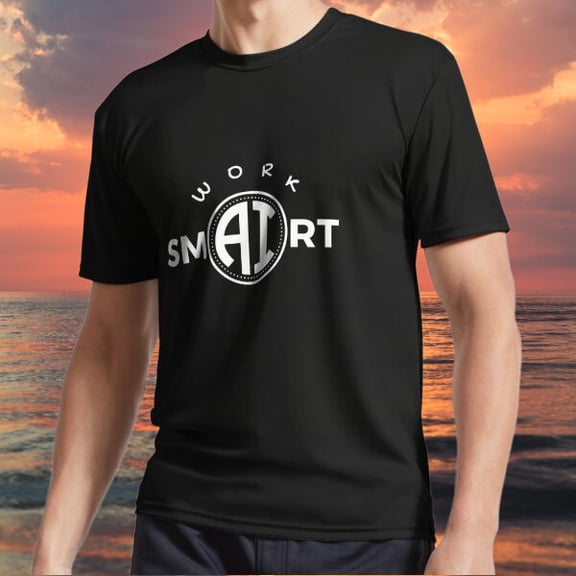 New item Work Smart with AI - Funny AI & Logo TEE T-Shirt Funny Size S to 5XL