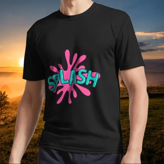 New item splash pop art Active Logo T-Shirt Funny American Size S to 5XL