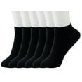 thumbnail image 1 of New lot 6-12 Pairs Ankle Quarter Crew Mens Womens Thin Socks Cotton Black Casual, 1 of 1