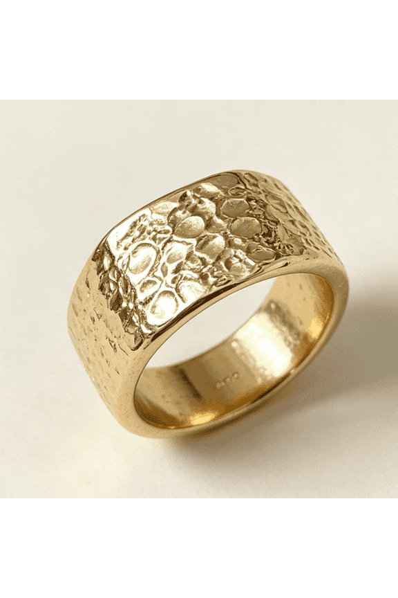 New luxury and high-end gold copper ring with fashionable personality, extremely simple plain circle, regular circle, closed ring, versatile and niche design