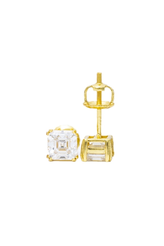 New men's and women's VVS 8*8mm2.5ct irregular pagoda cut 925 sterling silver earrings set with Mozambique hip-hop gold earrings