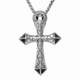 thumbnail image 1 of New men's cross necklace five-pointed star necklace flame cross necklace domineering fashion pendant, 1 of 5