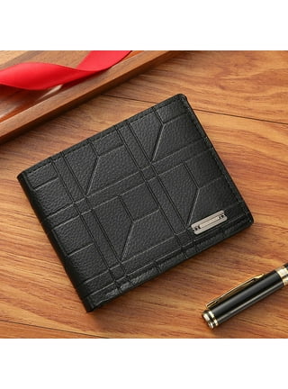 Large Capacity Plaid Wallet Fashion Casual Men's Wallet Pu Leather