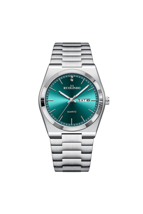 New men's watch, dual calendar, ultra-thin butterfly clasp, steel band quartz watch, men's wristwatch, business fashion trendy men's watch
