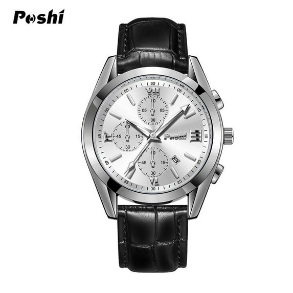 New men's watch, quartz watch, luminous fake three-eye quartz watch, trendy men's watch for students, business fashion men's wristwatch