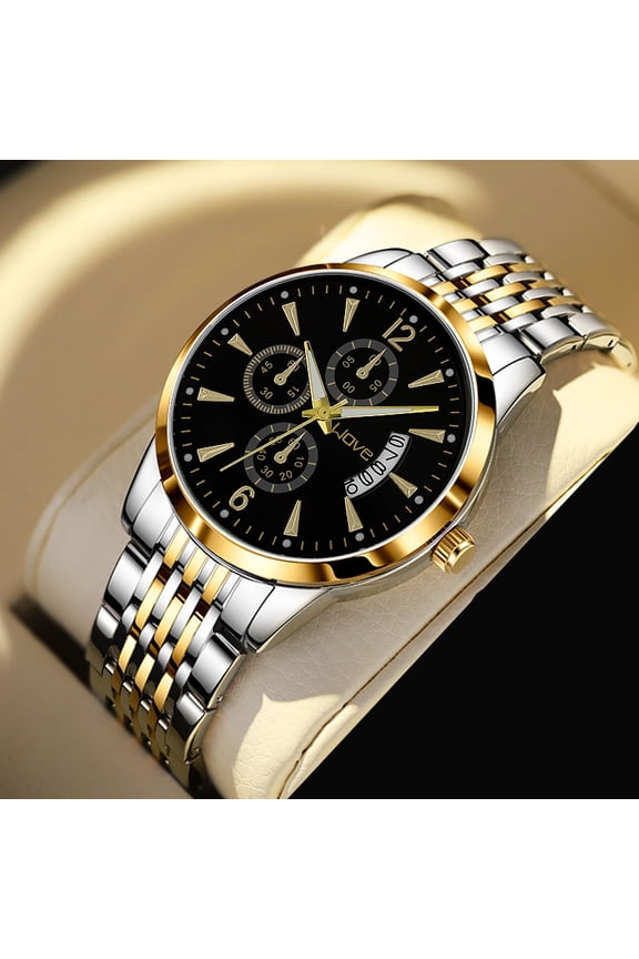 New men's watch, quartz watch, non-mechanical watch, student business trendy calendar multifunctional men's quartz wristwatch, men's wearable watch