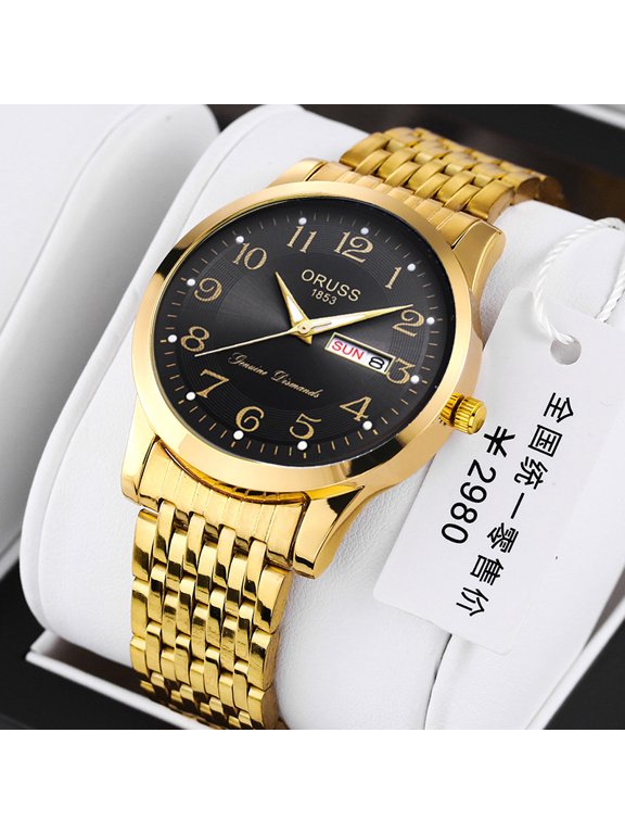 New men's watch, waterproof, super luminous, luxurious wristwatch, men's fashion trendy watch, large display watch for middle-aged and elderly people