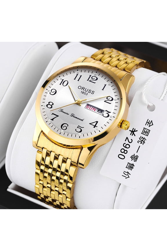 New men's watch, waterproof, super luminous, luxurious wristwatch, men's fashion trendy watch, large display watch for middle-aged and elderly people