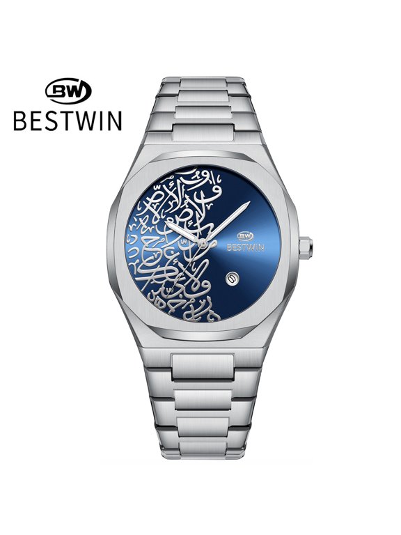 New men's watch with Arabic numerals, marble pattern, high-end men's watch, quartz watch, trendy business fashion men's wristwatch