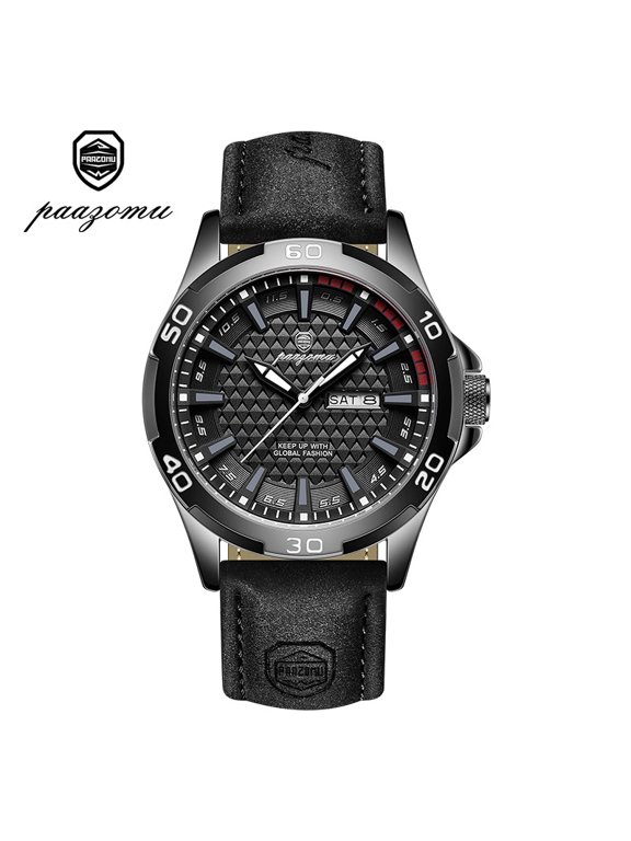 New men's watch with large dial, concept watch, high-end men's wristwatch with air holes, luminous waterproof quartz watch for men