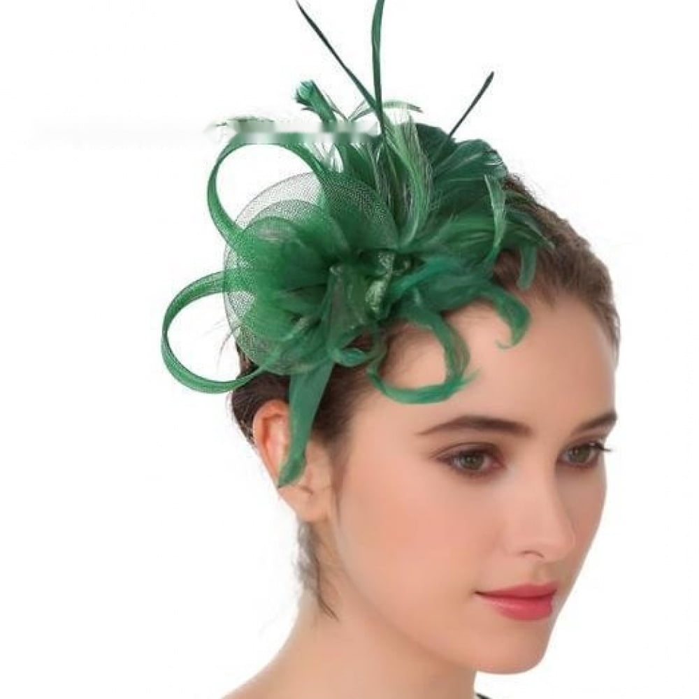 New mesh feather bridal headpiece retro elegant women