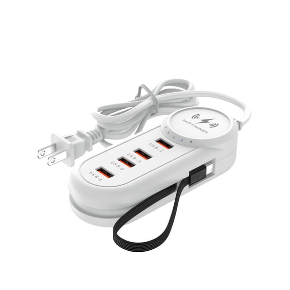 New mobile phone charger extension cord Android dual USB dual PD multi-port charging head type-c cable strip socket,4usb
