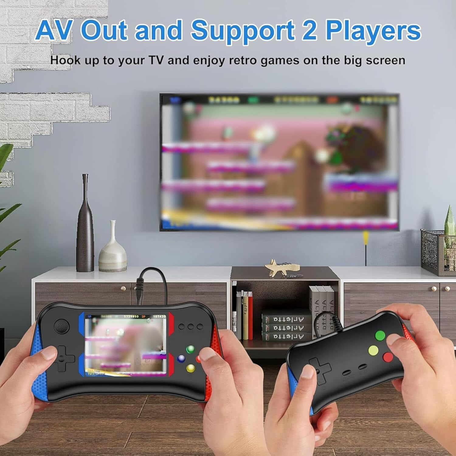 New model Retro handheld portable game console, 3.5-inch HD screen, two-player retro game console, two controllers | Compatible with TV/PC/Projector, perfect for holidays and cozy moments