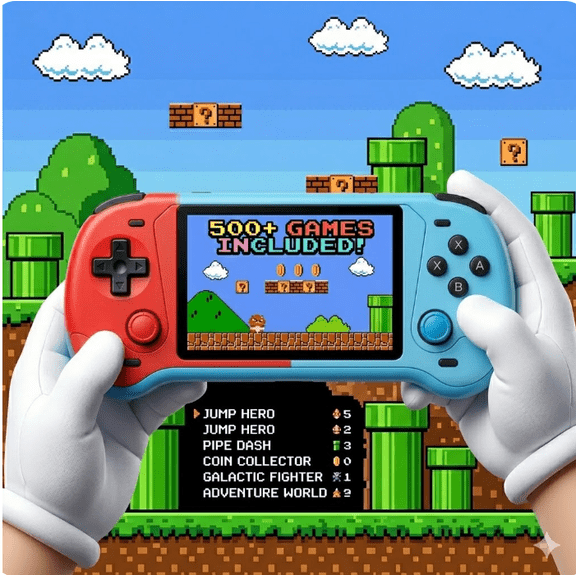 New model Retro handheld portable game console, 3.5-inch HD screen, two-player retro game console, two controllers | Compatible with TV/PC/Projector, perfect for holidays and cozy moments