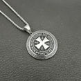 thumbnail image 1 of New model The Knights Templar Iron Cross Pendant Necklaces for Men Inlay CZ Stone Red Glaze Cross 14K White Gold, 1 of 6