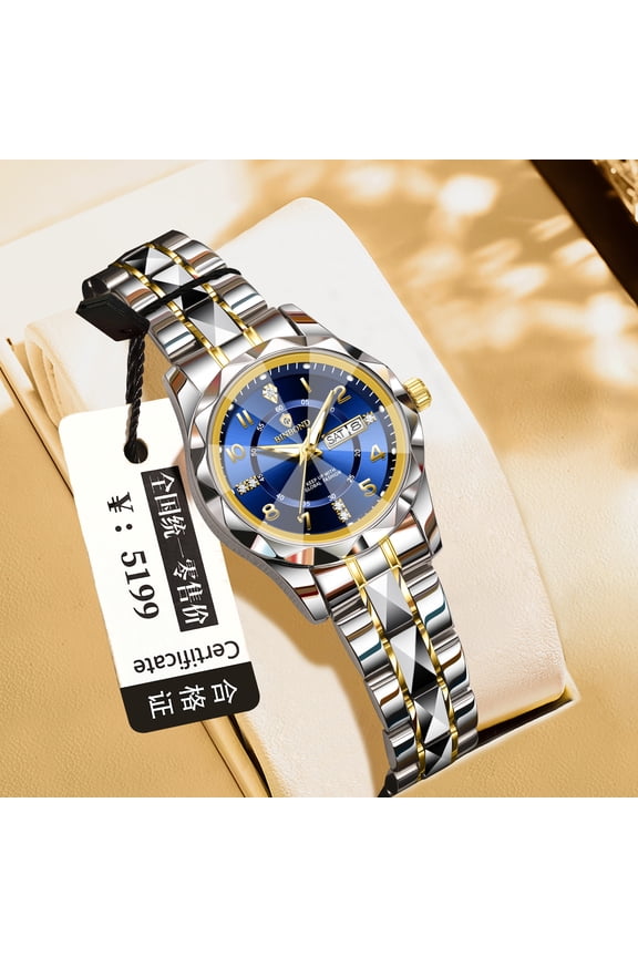 New model men's and women's quartz watch, automatic waterproof, casual high-end business dual calendar watch, men's and women's luminous wristwatch