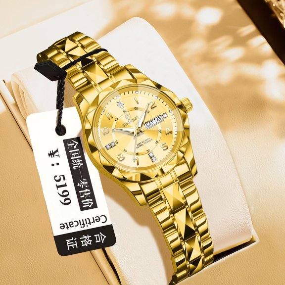 New model men's and women's quartz watch, automatic waterproof, casual high-end business dual calendar watch, men's and women's luminous wristwatch