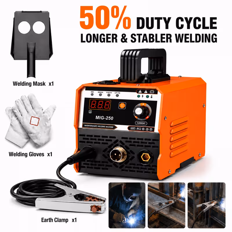New multi process welding machine, 110V MIG/handheld portable welding machine, 50% temporary load rate machine optional, complete accessories, suitable for novice families, industrial mainten