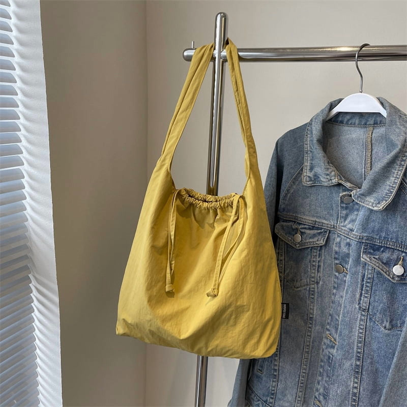 New nylon fabric bag, trendy Japanese-style simple solid color tote bag, casual large-capacity versatile shoulder bag, cross-border backpack