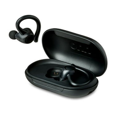 onn Wireless Earphones with Wireless Charging Case, Black