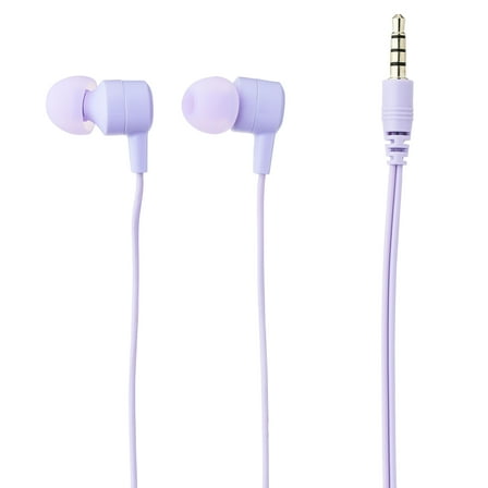 onn Earphones with Microphone, Lilac