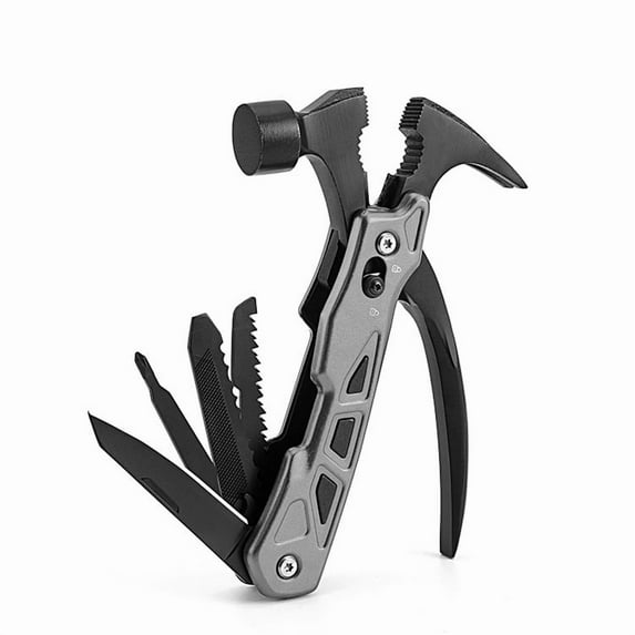 New outdoor multi-function claw hammer broken window stainless steel multi-function pliers hammer camping nail hammer tool
