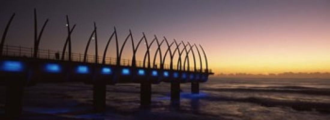 New pier constructed on beach front Umhlanga Durban KwaZulu-Natal South Africa Canvas Art - Panoramic Images (18 x 7)