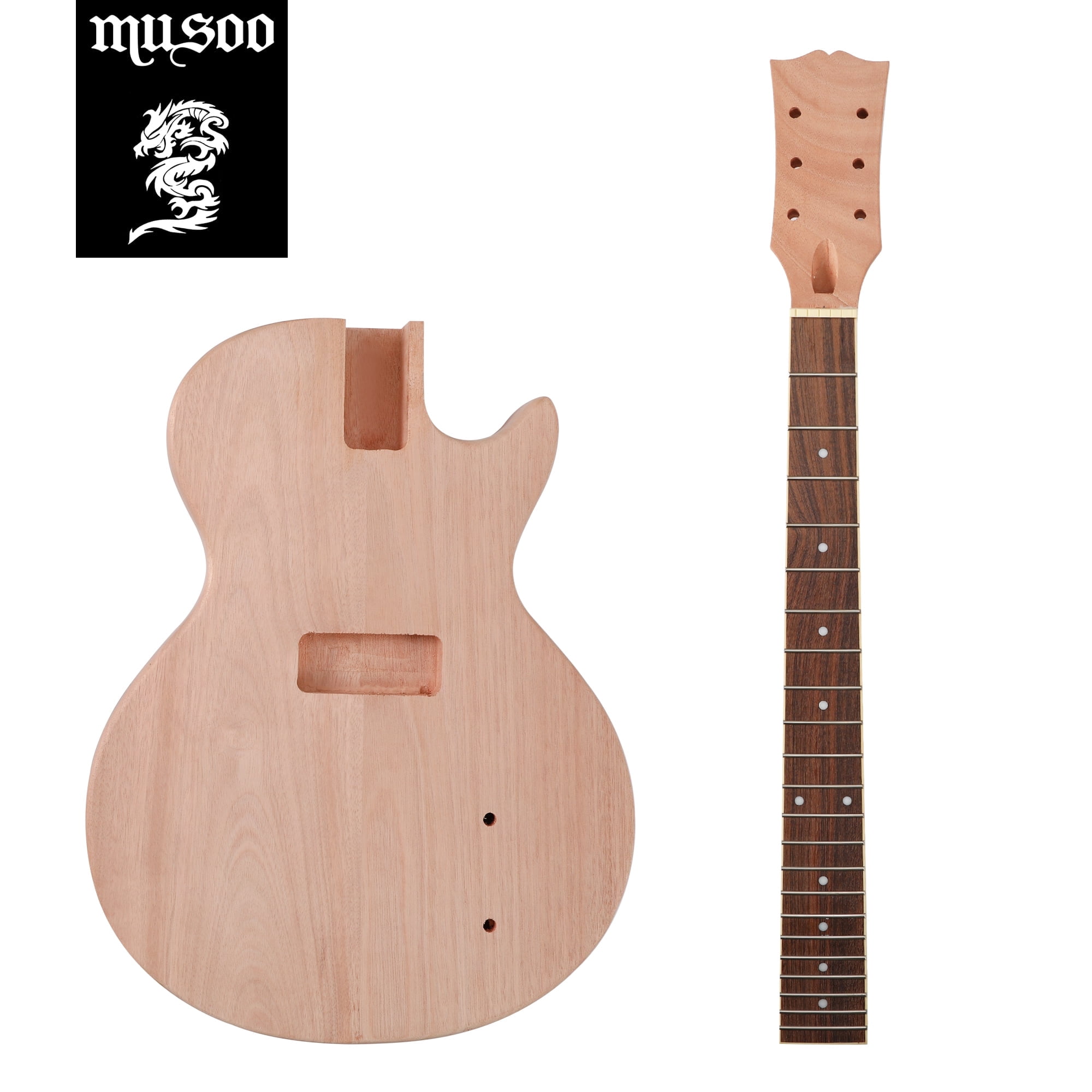 Batking Electric Guitar Kit LP-Style Unfinished Mahogany Body Right-Handed 6-String
